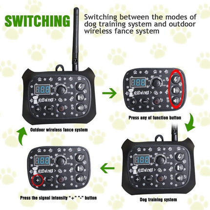 TF68 2-in-1 Dog Trainer Outdoor Electronic Wireless Fence With Collar US Plug-garmade.com