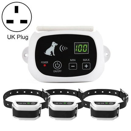 KD-661 500m Wireless Electric Dog Pet Fence Shock Collar,Spec: For Three Dog(UK Plug)-garmade.com