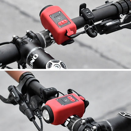 2 In 1 Bicycle Rechargeable Waterproof High Decibel Bell with Highlight Light(Black)-garmade.com