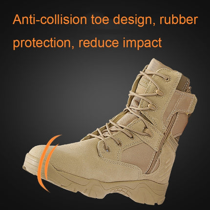 JL-1736 Wear-resistant Anti-collision High-top Training Boots Outdoor Sports Non-slip Hiking Shoes, Size: 46(Sand Color)-garmade.com