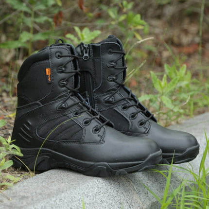 JL-1736 Wear-resistant Anti-collision High-top Training Boots Outdoor Sports Non-slip Hiking Shoes, Size: 39(Black)-garmade.com