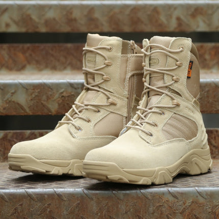 JL-1736 Wear-resistant Anti-collision High-top Training Boots Outdoor Sports Non-slip Hiking Shoes, Size: 44(Sand Color)-garmade.com