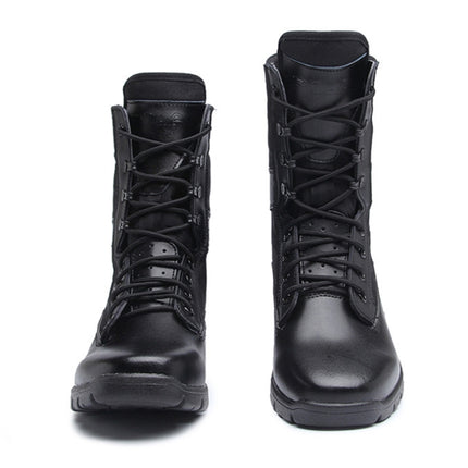 17 Outdoor Sports Wear-resistant Training Boots High-top Hiking Boots, Spec: Cowhide(42)-garmade.com