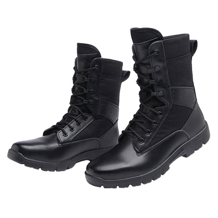 17 Outdoor Sports Wear-resistant Training Boots High-top Hiking Boots, Spec: Cowhide(38)-garmade.com