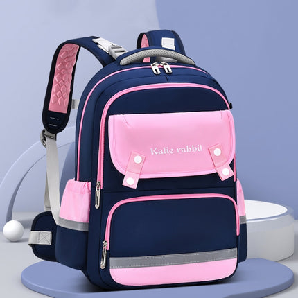 3862 Multi-compartment Ridge Protection Lightweight Waterproof Kids Schoolbag, Size: L (Royal Blue Pink)-garmade.com