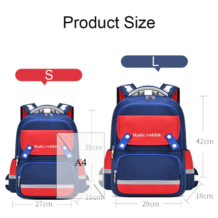 3862 Multi-compartment Ridge Protection Lightweight Waterproof Kids Schoolbag, Size: L (Royal Blue Pink)-garmade.com