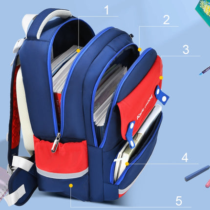 3862 Multi-compartment Ridge Protection Lightweight Waterproof Kids Schoolbag, Size: L (Royal Blue Pink)-garmade.com
