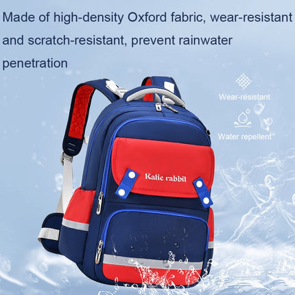 3862 Multi-compartment Ridge Protection Lightweight Waterproof Kids Schoolbag, Size: L (Royal Blue Red)-garmade.com