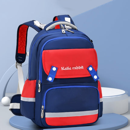 3862 Multi-compartment Ridge Protection Lightweight Waterproof Kids Schoolbag, Size: S (Royal Blue Red)-garmade.com