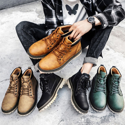 SY-5888 Outdoor Work Shoes Casual Lovers Martin Boots Men Shoes, Size: 44(Golden Yellow)-garmade.com