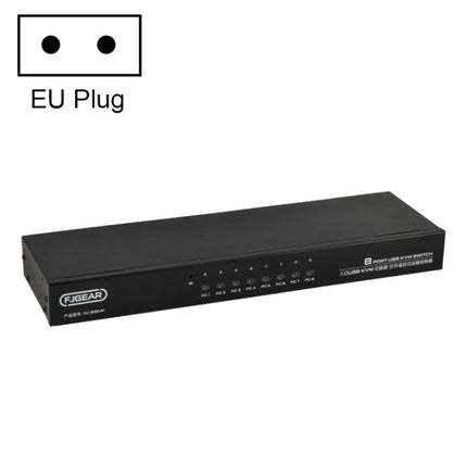 FJGEAR FJ-810UK 8 In 1 Out Computer Host VGA To KVM Switcher With Desktop Switch, EU Plug(Black)-garmade.com
