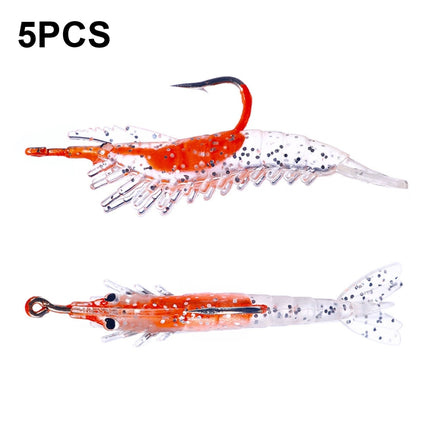 5 PCS / Bag HENGJIA SO077 6cm 3g Lead Wrapped Shrimp Soft Lure Sea Bass Fake Lure(3)-garmade.com