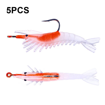5 PCS / Bag HENGJIA SO077 6cm 3g Lead Wrapped Shrimp Soft Lure Sea Bass Fake Lure(4)-garmade.com