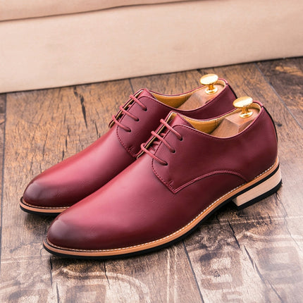 JL-1022 Men British Pointed Leather Shoes Business Casual Shoes, Size: 38(Red)-garmade.com
