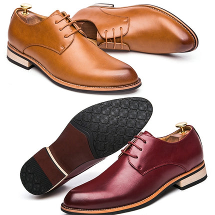 JL-1022 Men British Pointed Leather Shoes Business Casual Shoes, Size: 39(Black)-garmade.com