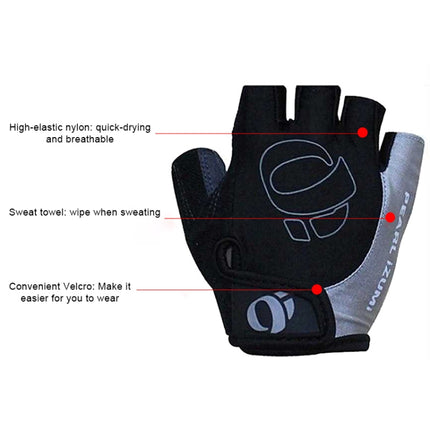 YIZIMI Anti-shock Half-finger Gloves Cycling Silicone Short Finger Gloves, Size: L(Black Gray)-garmade.com