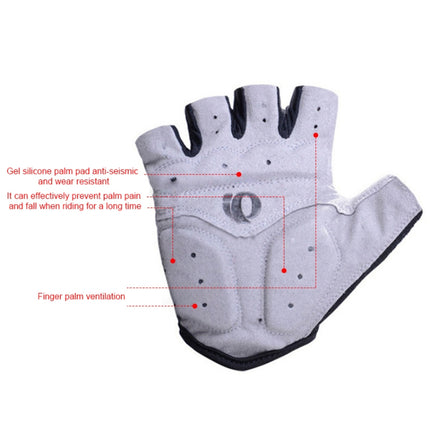 YIZIMI Anti-shock Half-finger Gloves Cycling Silicone Short Finger Gloves, Size: L(Black Red)-garmade.com