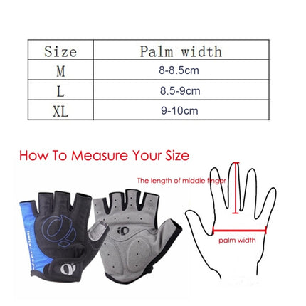 YIZIMI Anti-shock Half-finger Gloves Cycling Silicone Short Finger Gloves, Size: M(Black Blue)-garmade.com
