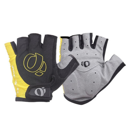 YIZIMI Anti-shock Half-finger Gloves Cycling Silicone Short Finger Gloves, Size: XL(Black Yellow)-garmade.com