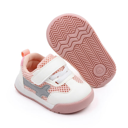 D2678 Autumn Baby Shoes Super Skin Children Sport White Shoees, Size: 16(Single Net Pink)-garmade.com