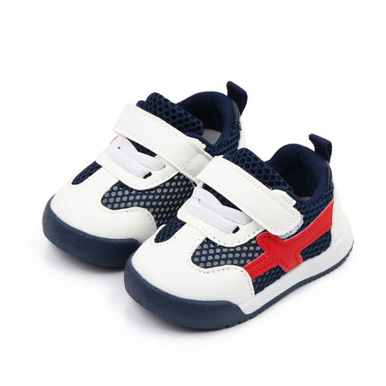 D2678 Autumn Baby Shoes Super Skin Children Sport White Shoees, Size: 16(Single Net Dark Blue)-garmade.com