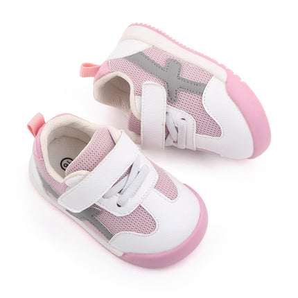 D2678 Autumn Baby Shoes Super Skin Children Sport White Shoees, Size: 19(Pink)-garmade.com