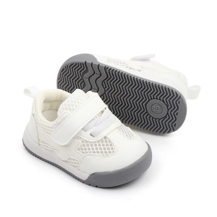 D2678 Autumn Baby Shoes Super Skin Children Sport White Shoees, Size: 19(Single Net White)-garmade.com
