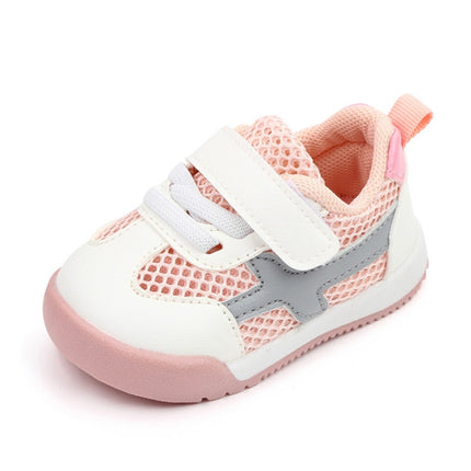 D2678 Autumn Baby Shoes Super Skin Children Sport White Shoees, Size: 19(Single Net Pink)-garmade.com