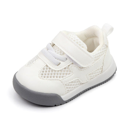 D2678 Autumn Baby Shoes Super Skin Children Sport White Shoees, Size: 20(Single Net White)-garmade.com