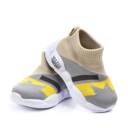 D2232 Breathable Baby Walking Shoes Fly Woven Mesh Children Casual Shoes, Size: 22(Gray)-garmade.com