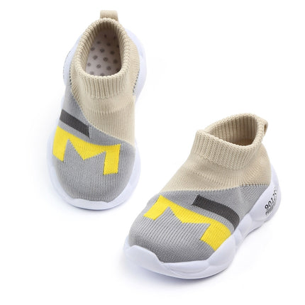 D2232 Breathable Baby Walking Shoes Fly Woven Mesh Children Casual Shoes, Size: 23(Gray)-garmade.com