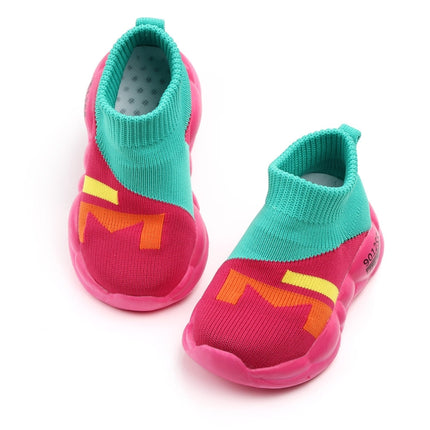 D2232 Breathable Baby Walking Shoes Fly Woven Mesh Children Casual Shoes, Size: 24(Green)-garmade.com