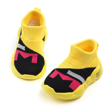 D2232 Breathable Baby Walking Shoes Fly Woven Mesh Children Casual Shoes, Size: 25(Yellow)-garmade.com