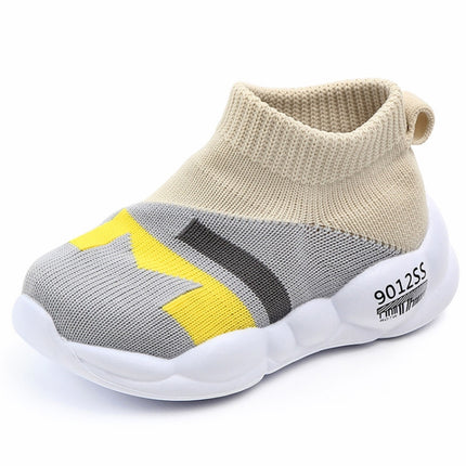 D2232 Breathable Baby Walking Shoes Fly Woven Mesh Children Casual Shoes, Size: 25(Gray)-garmade.com