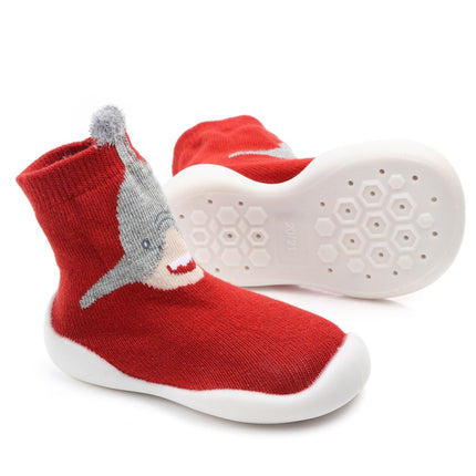 D2201 Children Cartoon Tube Floor Socks Knitted Soft Bottom Baby Shoes Socks, Size: 26-27(Blue Fox)-garmade.com