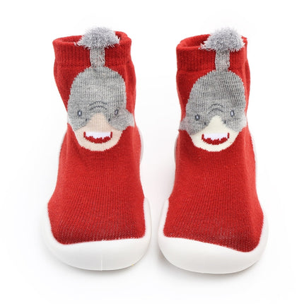 D2201 Children Cartoon Tube Floor Socks Knitted Soft Bottom Baby Shoes Socks, Size: 24-25(Red Whale)-garmade.com