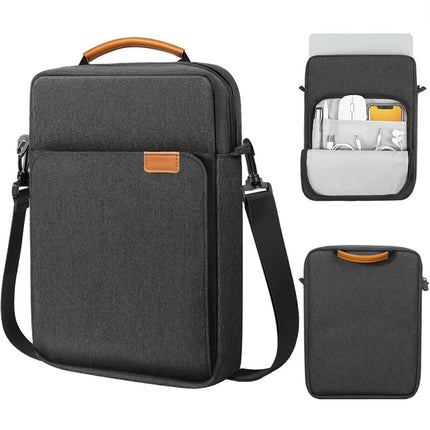 Vertical Laptop Bag Handheld Shoulder Crossbody Bag, Size: 13.3 Inch(Black)-garmade.com