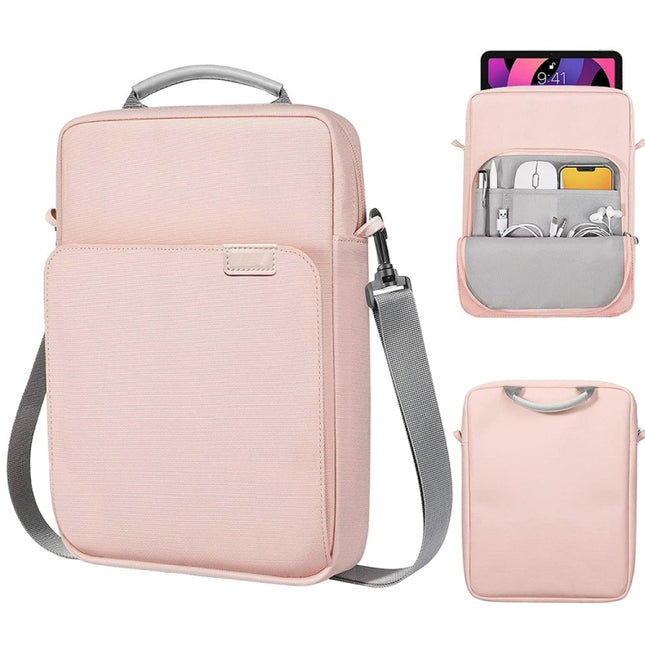 Vertical Laptop Bag Handheld Shoulder Crossbody Bag, Size: 13.3 Inch(Pink)-garmade.com