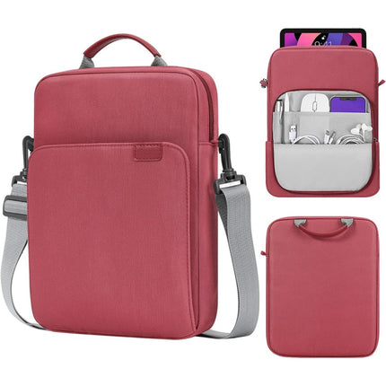 Vertical Laptop Bag Handheld Shoulder Crossbody Bag, Size: 13.3 Inch(Wine Red)-garmade.com
