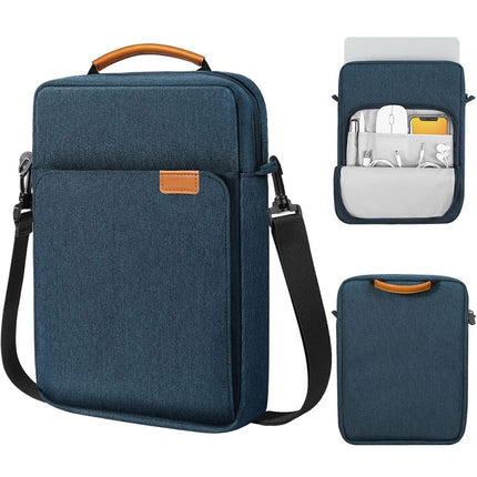 Vertical Laptop Bag Handheld Shoulder Crossbody Bag, Size: 9.7-11 Inch(Dark Blue)-garmade.com