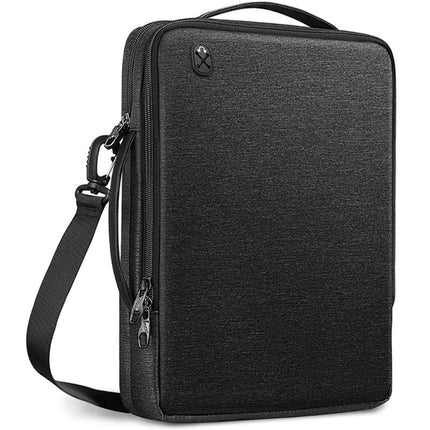 13.3-14 Inch Portable Laotop Bag Waterproof Multifunctional Shoulder Crossbody Bag(Black)-garmade.com