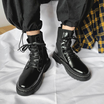 Men Martin Boots High-top Retro Sock Mouth Men Boots, Size: 44(JL-MD205 Black)-garmade.com