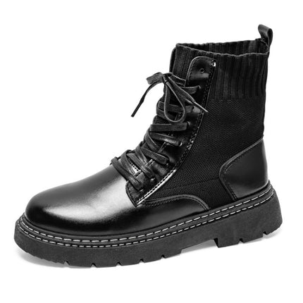 Men Martin Boots High-top Retro Sock Mouth Men Boots, Size: 40(BS-CL5581 Black)-garmade.com