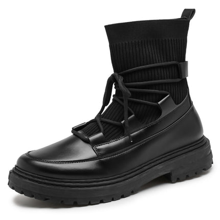 Men Martin Boots High-top Retro Sock Mouth Men Boots, Size: 42(JL-MD205 Black)-garmade.com