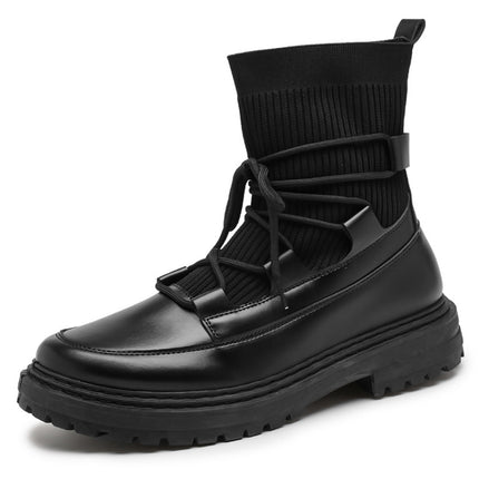 Men Martin Boots High-top Retro Sock Mouth Men Boots, Size: 44(JL-MD205 Black)-garmade.com