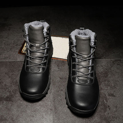 GG-858 Men Snow Boots Velvet Keep Warm Thick Bottom Men Boots, Size: 36(Black)-garmade.com