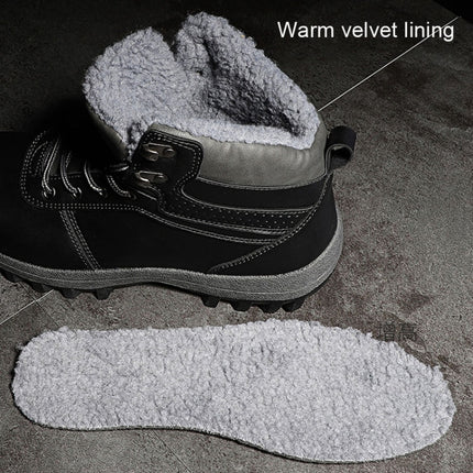 GG-858 Men Snow Boots Velvet Keep Warm Thick Bottom Men Boots, Size: 47(Black)-garmade.com