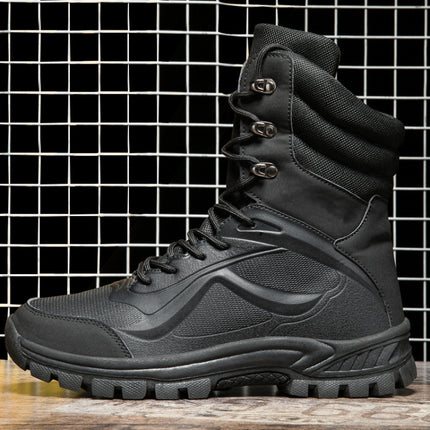 WN-21137 Men Boots Mountain Outdoor High Top Shoes, Size: 43(Black)-garmade.com