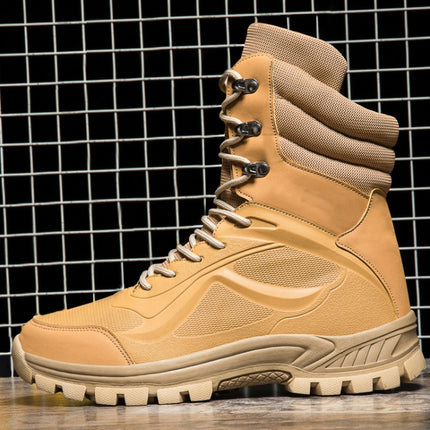 WN-21137 Men Boots Mountain Outdoor High Top Shoes, Size: 44(Sand Color)-garmade.com