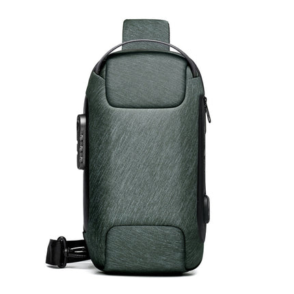 WEIXIER 9530 Men Oxford Cloth Chest Bag Anti-theft Crossbody Bag Sports Backpack(Army Green)-garmade.com